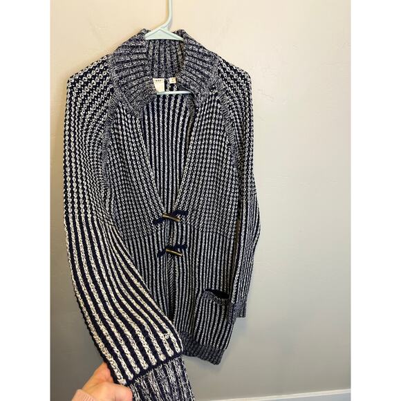 Gap Navy Blue Long Length Chunky Oversized Heavy Knit Nautical Sweater Size M - Picture 9 of 12